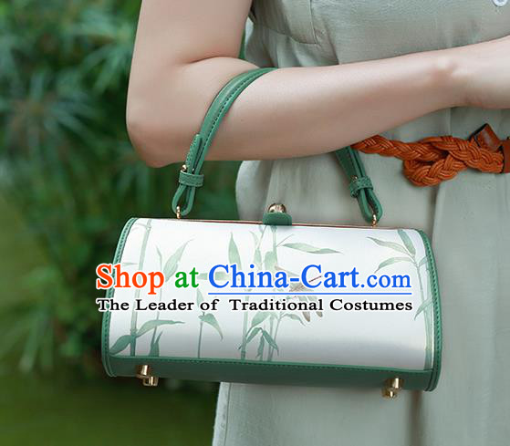 Traditional Handmade Asian Chinese Element Clutch Bags Shoulder Bag National Printing Dragonfly Handbag for Women