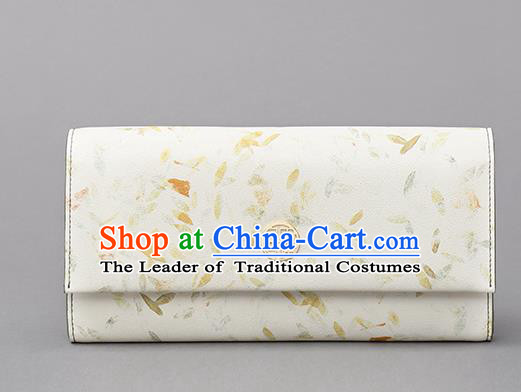 Traditional Handmade Asian Chinese Element Printing Folding Wallet National Handbag Purse for Women