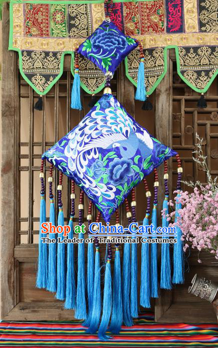 Traditional Handmade Chinese National Pendant Miao Nationality Embroidery Tassel Accessories