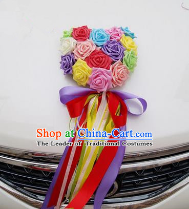 Top Grade Wedding Accessories Decoration, China Style Wedding Car Ornament Colorful Flowers Floriculture