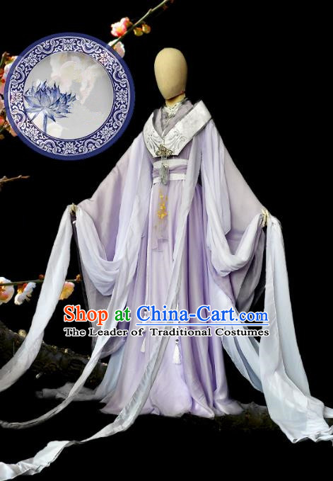 Chinese Ancient Cosplay Han Dynasty Princess Costumes, Chinese Traditional Dress Clothing Chinese Cosplay Palace Lady Costume for Women