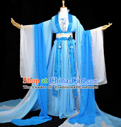 Chinese Ancient Cosplay Tang Dynasty Imperial Princess Costumes, Chinese Traditional Hanfu Dress Clothing Chinese Palace Lady Dance Costume for Women