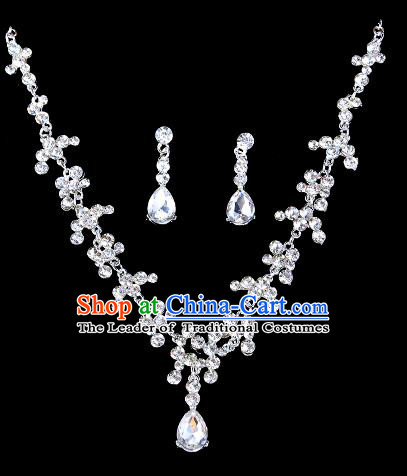 Top Grade Handmade Chinese Classical Jewelry Accessories Baroque Style Crystal Necklace and Earrings for Women