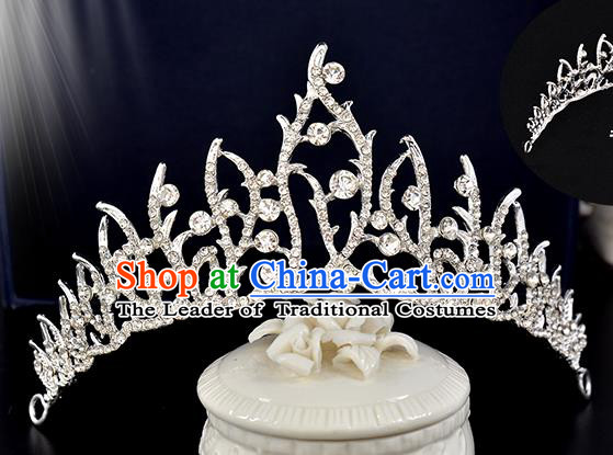 Top Grade Handmade Chinese Classical Hair Accessories Baroque Style Crystal Princess Royal Crown, Hair Sticks Hair Jewellery Hair Clasp for Women