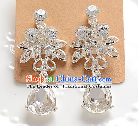 Top Grade Handmade Chinese Classical Jewelry Accessories Baroque Style Crystal Wedding Earrings Bride Eardrop for Women