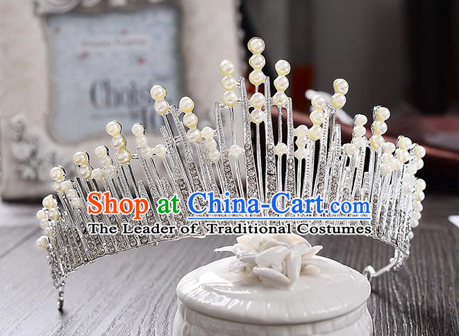 Top Grade Handmade Chinese Classical Hair Accessories Baroque Style Crystal Wedding Royal Crown, Bride Princess Hair Jewellery Hair Coronet for Women