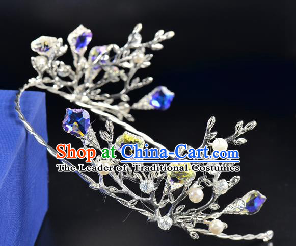 Top Grade Handmade Hair Accessories Baroque Style Wedding Crystal Royal Crown, Bride Princess Hair Kether Jewellery Imperial Crown for Women