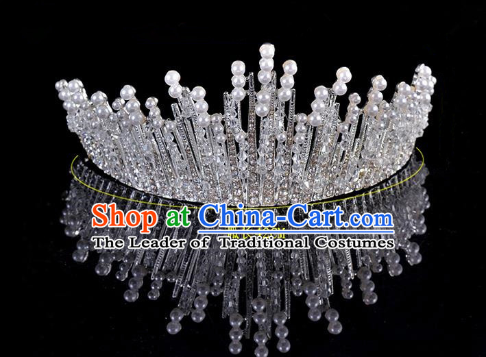 Top Grade Handmade Hair Accessories Baroque Style Palace Princess Wedding Crystal Vintage Royal Crown, Bride Hair Kether Jewellery Imperial Crown for Women