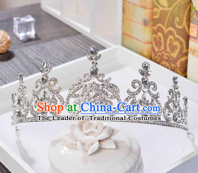 Top Grade Handmade Hair Accessories Baroque Luxury Crystal Royal Crown, Bride Wedding Hair Kether Jewellery Princess Imperial Crown for Women