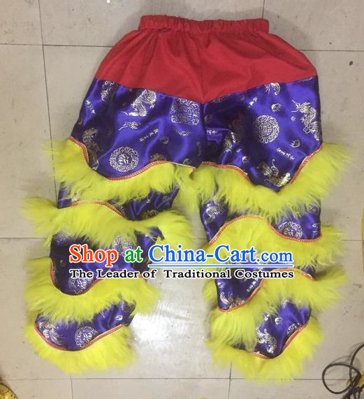 World Lion Dance Competition Fur Hoksan Costume Lion Dance Pants Adult Size Costumes Purple Trousers