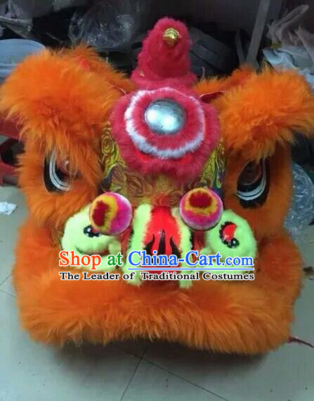 World Lion Dance Competition Orange Fur Lion Head Lion Dance Costumes for Adult