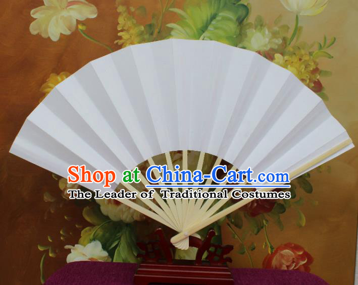 Traditional Chinese Crafts Folding Fan China Sensu White Paper Fan