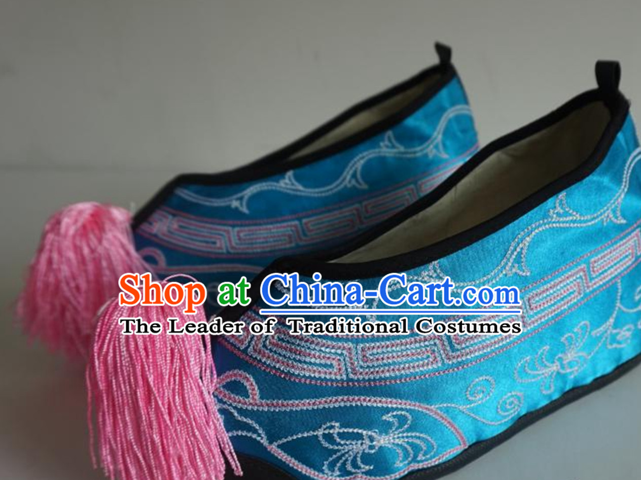 Chinese Classical Beijing Opera Peking Opera Lady Embroidered Boots Shoes