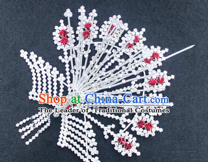 Traditional China Beijing Opera Young Lady Hair Accessories Phoenix Tassel Step Shake, Ancient Chinese Peking Opera Hua Tan Headwear Diva Hairpins