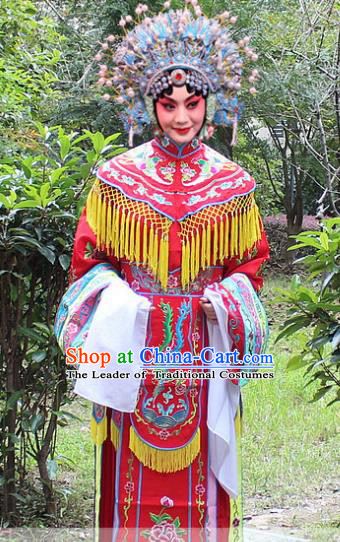 Traditional China Beijing Opera Palace Lady Hua Tan Costume Imperial Concubine Embroidered Robe, Ancient Chinese Peking Opera Female Diva Embroidery Dress Clothing