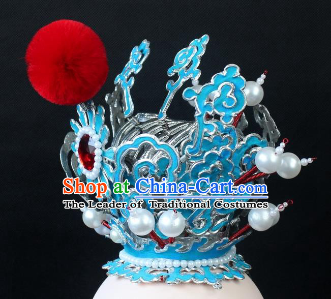 Traditional China Beijing Opera Lang Scholar Niche Sun Wukong Tuinga, Ancient Chinese Peking Opera Crown Prince Headwear