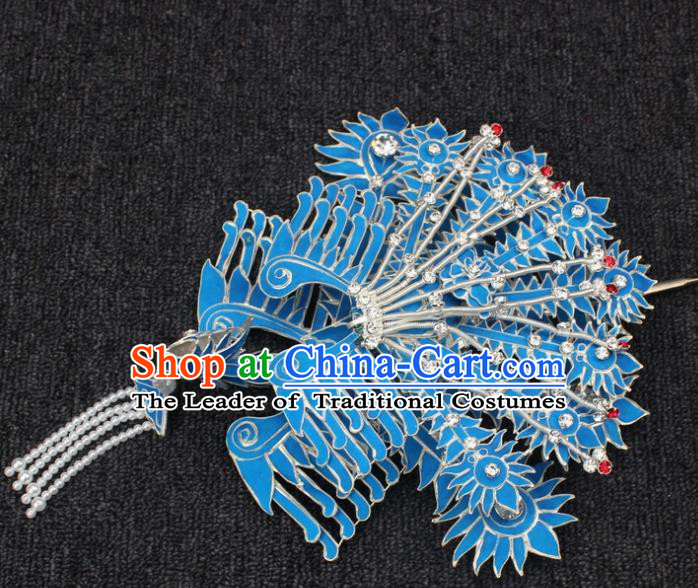 Traditional China Beijing Opera Young Lady Hair Accessories, Ancient Chinese Peking Opera Hua Tan Diva Phoenix Hairpins