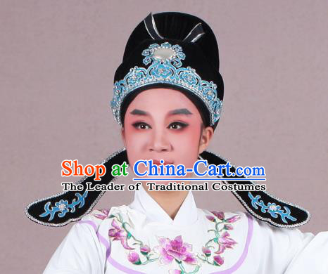 Traditional China Beijing Opera Young Men Hair Accessories Scholar Share-Win Headwear, Ancient Chinese Peking Opera Niche Hat