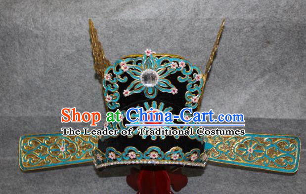 Traditional Handmade Chinese Ancient Classical Hair Accessories Peking Opera Niche Hat, China Beijing Opera Lang Scholar Headgear