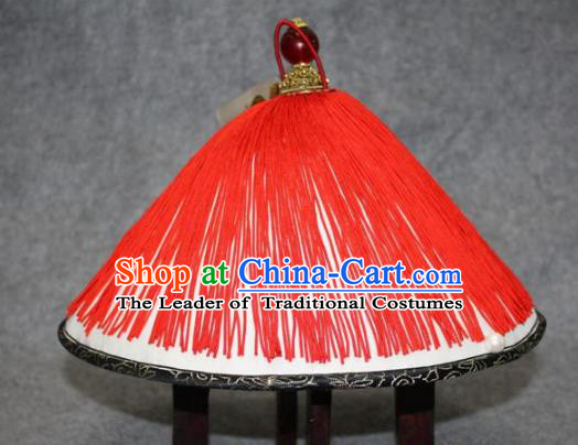 Traditional Handmade Chinese Ancient Classical Hair Accessories Peking Opera Eunuch Hat, China Beijing Opera Qing Dynasty Manchu Minister Headwear