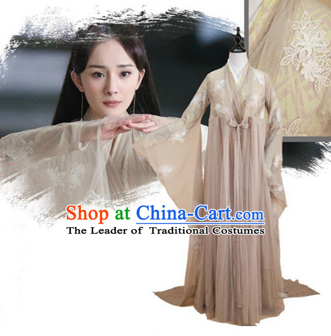 Traditional Ancient Chinese Ten great III of peach blossom Fairy Costume, Elegant Hanfu Clothing Chinese Han Dynasty Imperial Princess Dress Clothing for Women