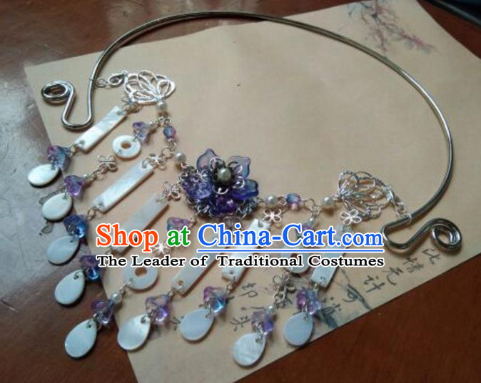 Traditional Handmade Chinese Ancient Classical Palace Lady Jewelry Accessories Shell Necklace for Women