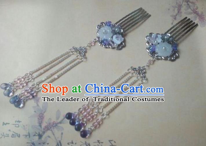 Traditional Handmade Chinese Ancient Classical Hair Accessories Hairpins Tassel Hair Comb for Women