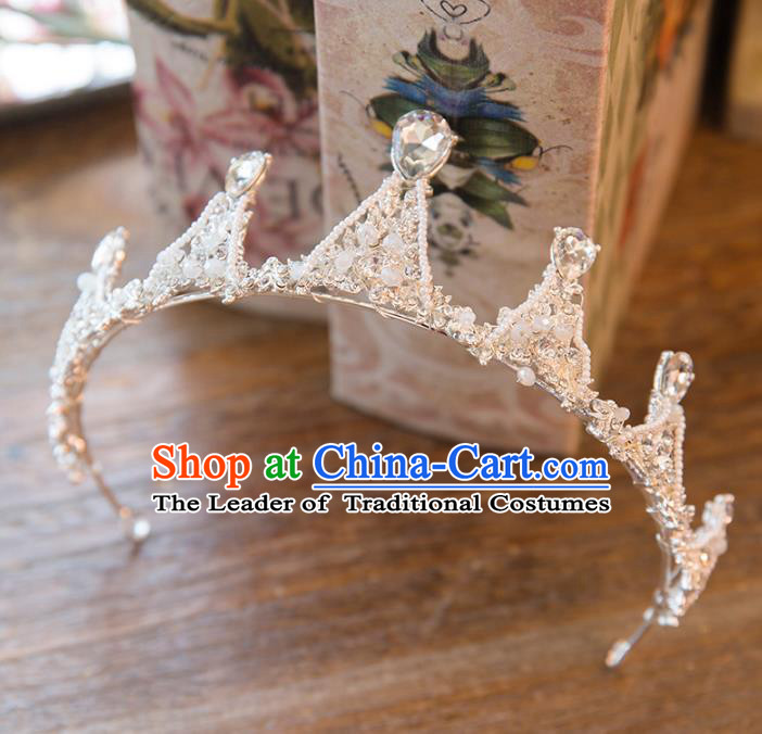 Top Grade Handmade Classical Hair Accessories Baroque Style Princess Crystal Royal Crown Hair Clasp Headwear for Women