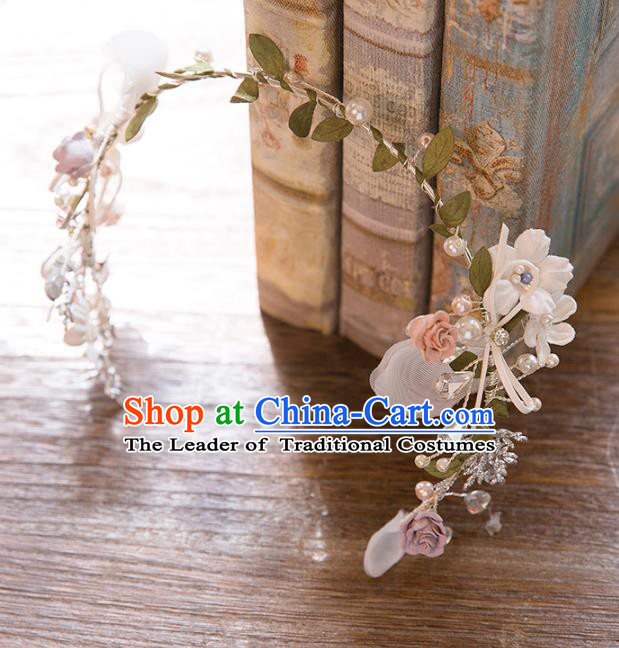 Top Grade Handmade Classical Hair Accessories Baroque Style Princess Flowers Hair Clasp Headwear for Women