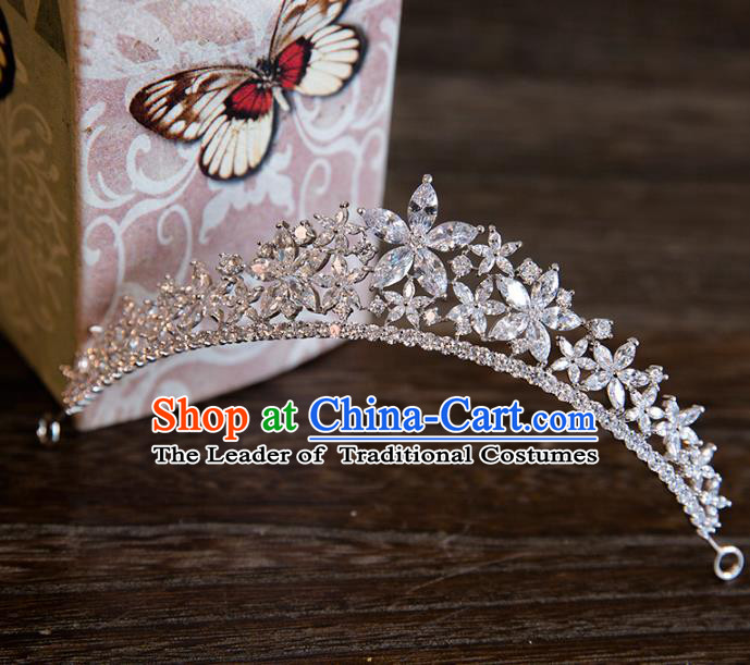 Top Grade Handmade Classical Hair Accessories Baroque Style Princess Crystal Flowers Royal Crown Hair Clasp Headwear for Women