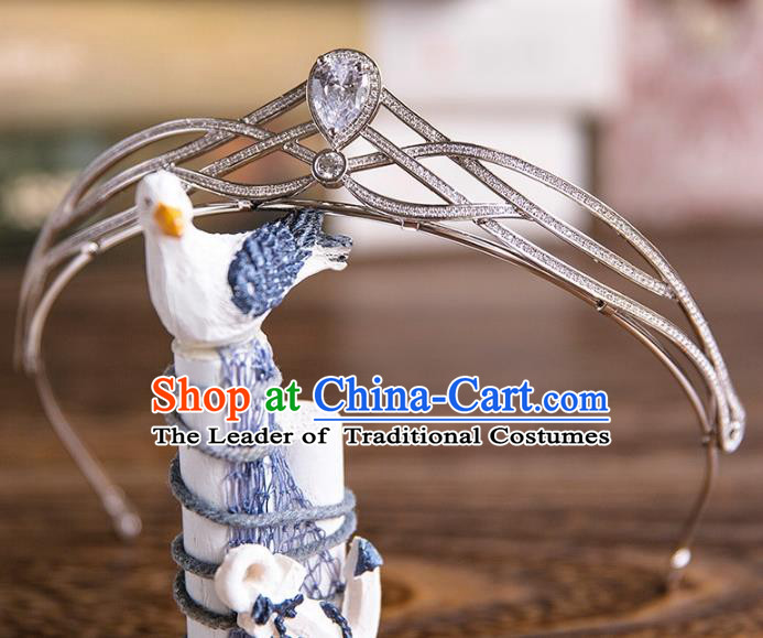 Top Grade Handmade Classical Hair Accessories Baroque Style Princess Crystal Royal Crown Hair Clasp Headwear for Women