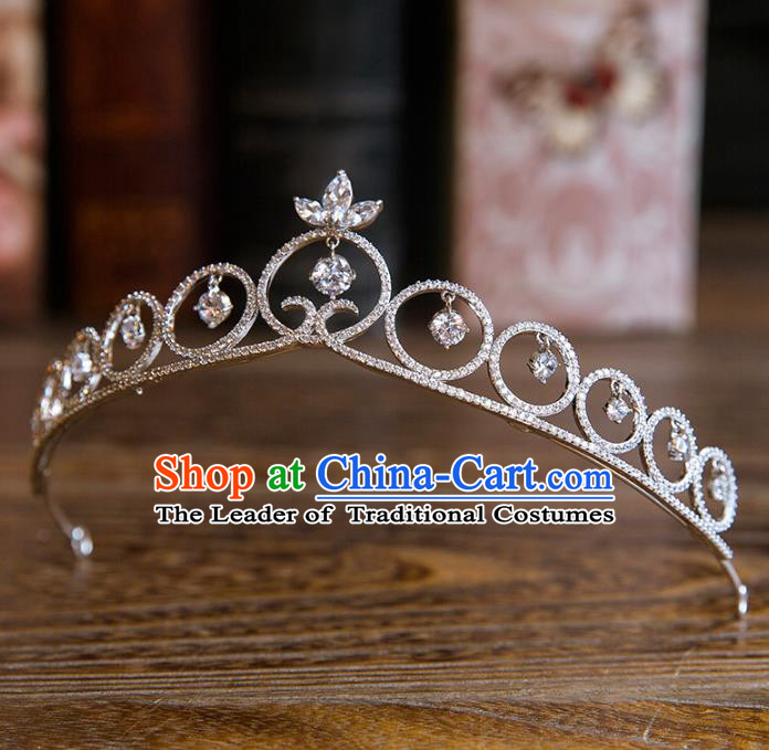 Top Grade Handmade Classical Hair Accessories Baroque Style Princess Hair Clasp Crystal Royal Crown Headwear for Women