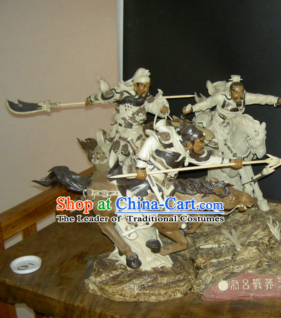 Top San Ying Zhan Lv Bu Shiwan Ceramics Arts - Heroes