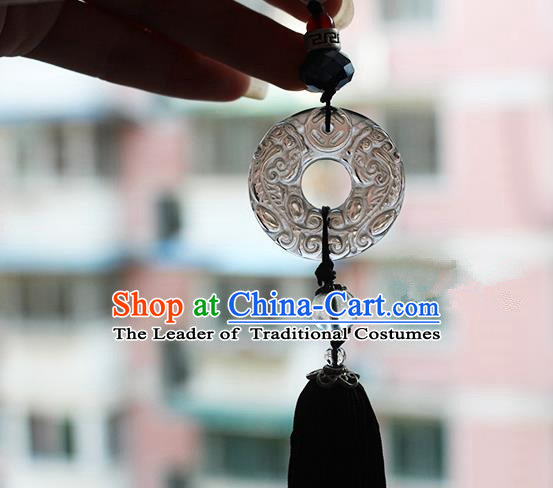 Chinese Handmade Classical Accessories Jade Tassel Palace Taeniasis, China Hanfu Waist Pendant Headwear for Women for Men