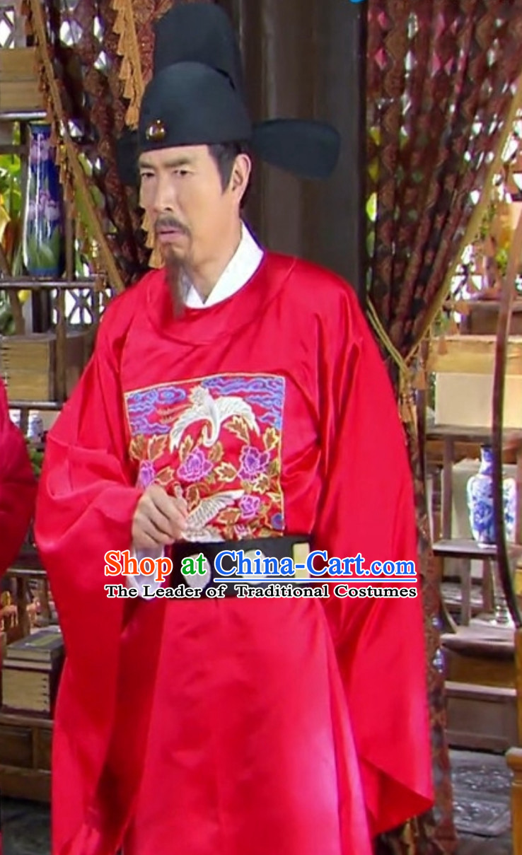 Ancient Chinese Song Dynasty Government Official Costumes Complete Set for Men