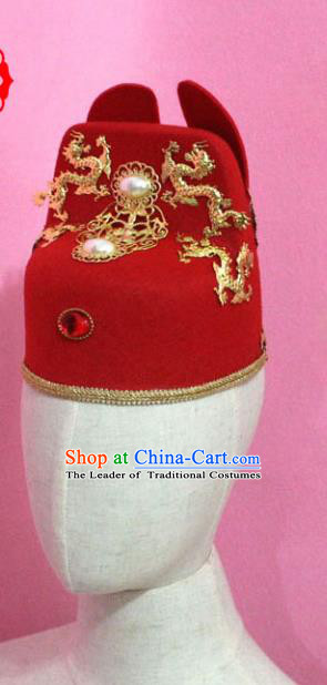 Traditional Handmade Chinese Classical Hair Accessories Bridegroom Hats Ancinet Wedding Lang Scholar Headwear for Men