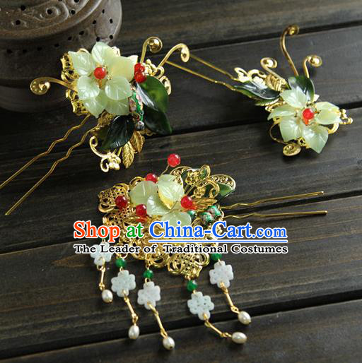 Traditional Handmade Chinese Qing Dynasty Manchu Lady Hair Accessories, China Ancient Imperial Concubine Hairpins for Women