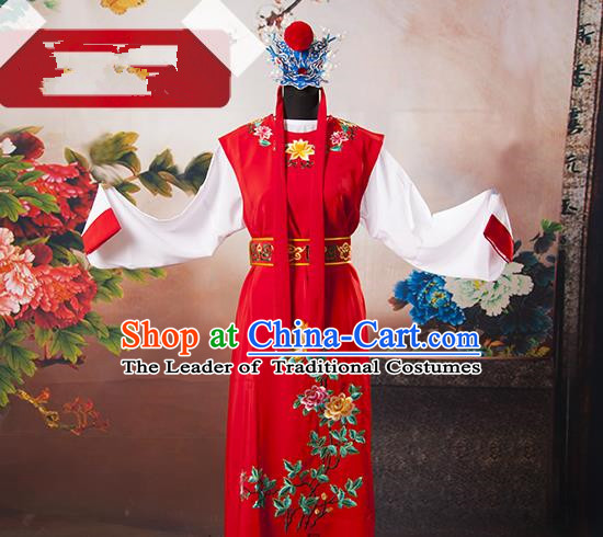 Traditional Chinese Classical Peking Opera Young Men Costume Embroidered Robe, China Beijing Opera Niche Clothing for Men