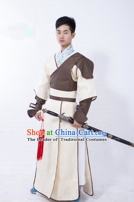 Traditional Ancient Chinese Swordsman Costume, Asian Chinese Song Dynasty Kawaler Clothing for Men