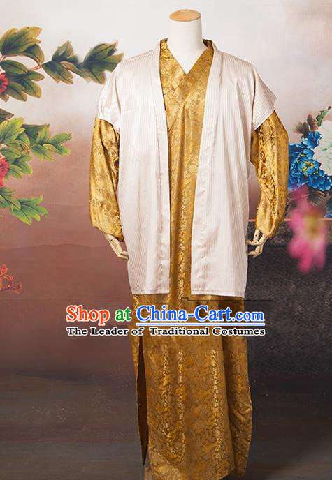 Traditional Ancient Chinese Swordsman Costume, Asian Chinese Ming Dynasty Kawaler Clothing for Men