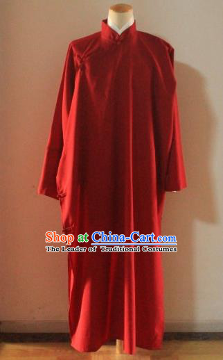 Traditional Ancient Chinese Republic of China Costume Long Robe, Asian Chinese Silk Cross Talk Clothing for Men