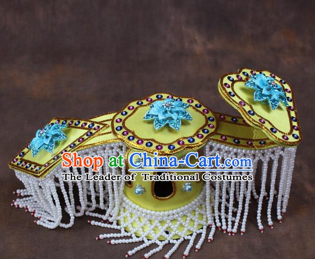 Traditional China Beijing Opera Actress Hair Accessories Tassel Head Coronet, Chinese Peking Opera Imperial Concubine Headwear