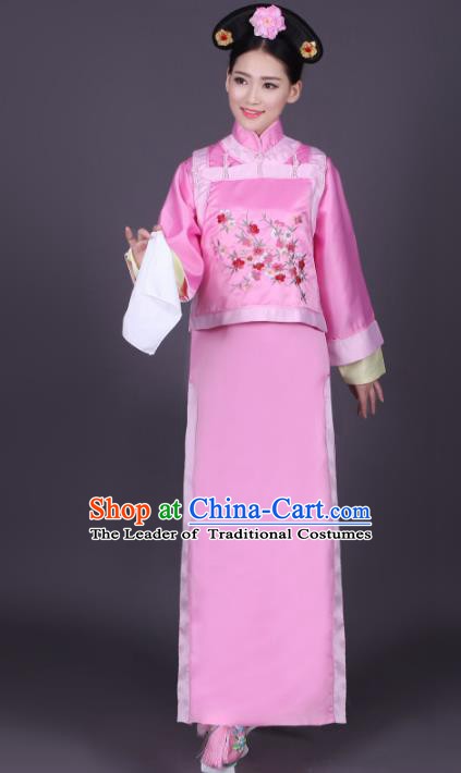 Traditional Chinese Ancient Imperial Princess Costume, China Qing Dynasty Manchu Palace Lady Embroidered Clothing for Women