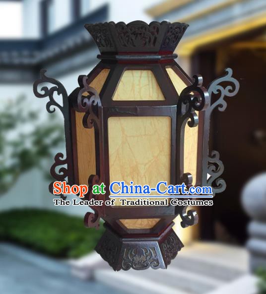 Traditional Chinese Handmade Sheepskin Lantern Classical Wood Palace Lantern China Ceiling Palace Lamp