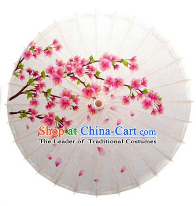 Asian China Dance Umbrella Handmade Classical Printing Peach Flowers Oil-paper Umbrellas Stage Performance Umbrella