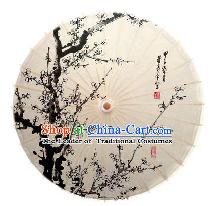 China Traditional Dance Handmade Umbrella Ink Painting Plum Blossom Oil-paper Umbrella Stage Performance Props Umbrellas