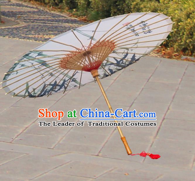 China Traditional Dance Handmade Umbrella Ink Painting Bamboo Oil-paper Umbrella Stage Performance Props Umbrellas