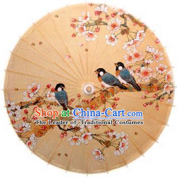 Handmade China Traditional Dance Umbrella Classical Printing Malus Spectabilis Oil-paper Umbrella Stage Performance Props Umbrellas