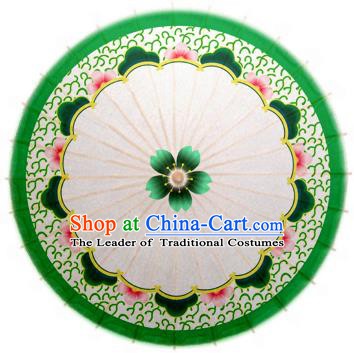 Handmade China Traditional Dance Wedding Umbrella Green Oil-paper Umbrella Stage Performance Props Umbrellas