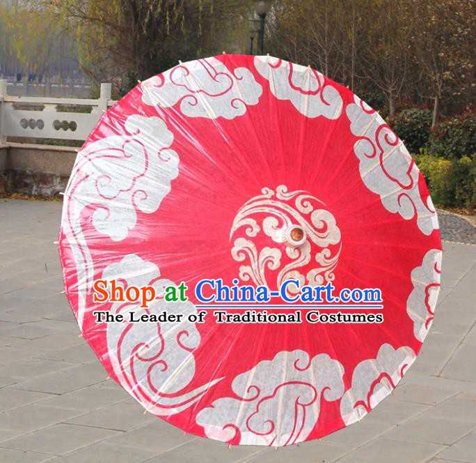 China Traditional Folk Dance Umbrella Hand Painting Red Oil-paper Umbrella Stage Performance Props Umbrellas